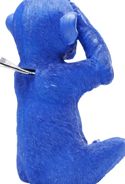 Outlet KARE Design Skarbonka Monkey Mizaru 24x35 cm niebieska - KARE