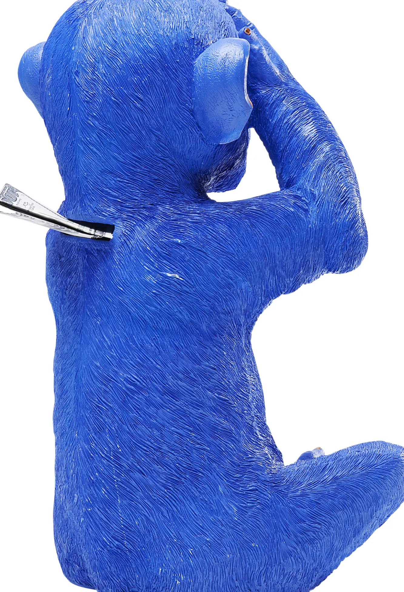 Outlet KARE Design Skarbonka Monkey Mizaru 24x35 cm niebieska - KARE