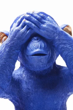 Outlet KARE Design Skarbonka Monkey Mizaru 24x35 cm niebieska - KARE