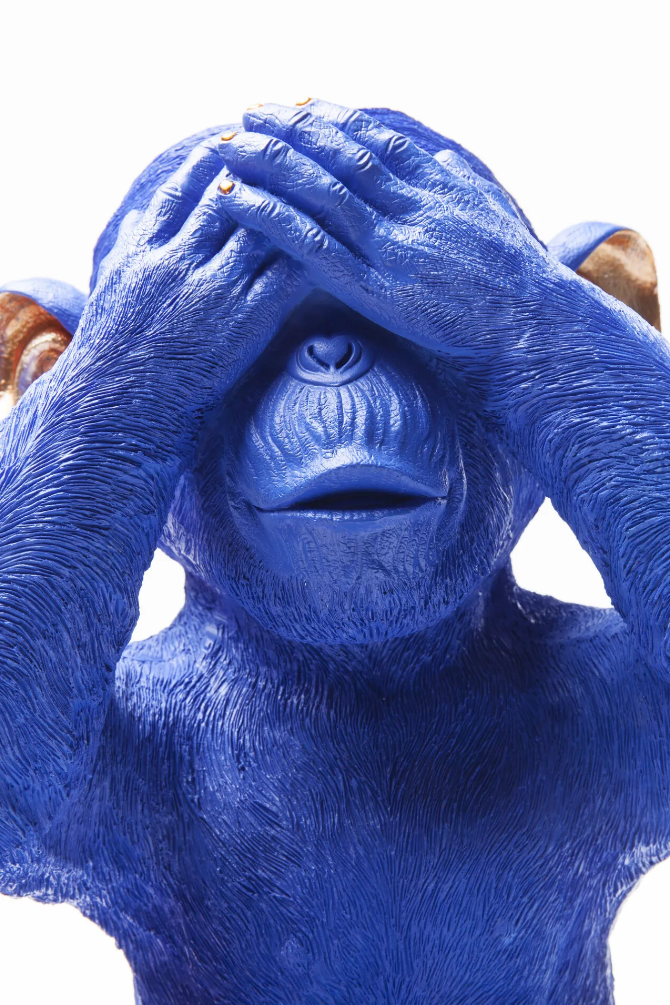 Outlet KARE Design Skarbonka Monkey Mizaru 24x35 cm niebieska - KARE