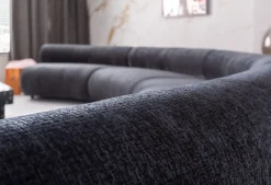Discount KARE Design Sofa - moduł zaokrąglony tapicerka szaroniebieska 145 cm - KARE