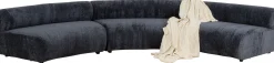 Discount KARE Design Sofa - moduł zaokrąglony tapicerka szaroniebieska 145 cm - KARE