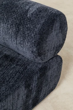 Discount KARE Design Sofa - moduł zaokrąglony tapicerka szaroniebieska 145 cm - KARE