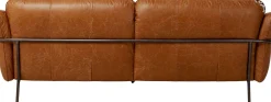Online KARE Design Sofa ekskluzywna 3-osobowa brązowa skóra semianilinowa nogi czarne 226 cm - KARE