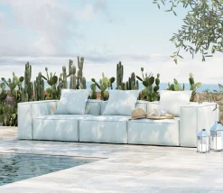 Discount KARE Design Sofa Korali Beach outdoor jasnoniebieska 320cm - KARE