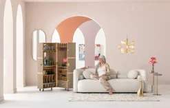 Online KARE Design Sofa kremowa 3-osobowa tkanina boucle 225 cm - KARE