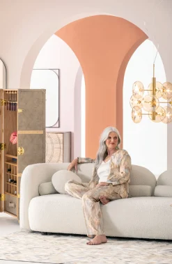 Online KARE Design Sofa kremowa 3-osobowa tkanina boucle 225 cm - KARE