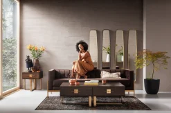 Discount KARE Design Sofa Loft 226x70 cm brązowa - KARE