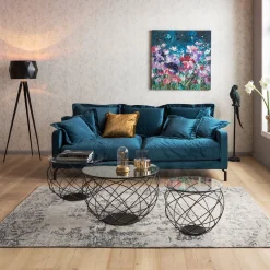 New KARE Design Sofa Lullaby 222x70 cm petrol - KARE