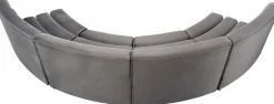 Best KARE Design Sofa modułowa 1 element zaokrąglona welurowa szara 109 cm - KARE
