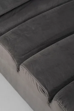 Best KARE Design Sofa modułowa 1 element zaokrąglona welurowa szara 109 cm - KARE