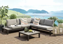 Sale KARE Design Sofa ogrodowa ze stolikiem Holiday Black 242x242 cm - KARE