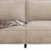 Sale KARE Design Sofa 3-os. tapicerowana w kolorze szarym nogi stal czarne 233 cm - KARE