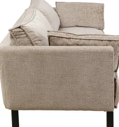Sale KARE Design Sofa 3-os. tapicerowana w kolorze szarym nogi stal czarne 233 cm - KARE