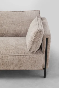 Sale KARE Design Sofa 3-os. tapicerowana w kolorze szarym nogi stal czarne 233 cm - KARE