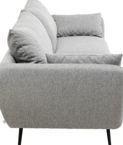 Best KARE Design Sofa 3-osobowa 219 cm tapicerowana szara nogi czarne - KARE