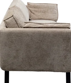 Outlet KARE Design Sofa 2-osobowa beżowa tkanina szenilowa nogi czarne 178 cm - KARE