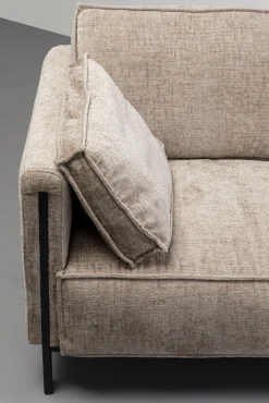 Outlet KARE Design Sofa 2-osobowa beżowa tkanina szenilowa nogi czarne 178 cm - KARE