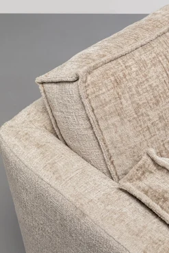 Outlet KARE Design Sofa 2-osobowa beżowa tkanina szenilowa nogi czarne 178 cm - KARE