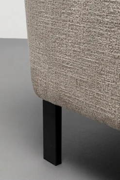 Outlet KARE Design Sofa 2-osobowa beżowa tkanina szenilowa nogi czarne 178 cm - KARE