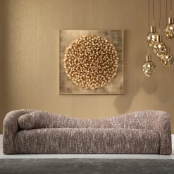 Clearance KARE Design Sofa 3-osobowa brązowa tkanina melanżowa 261 cm organiczne kształy - KARE