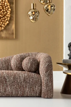 Clearance KARE Design Sofa 3-osobowa brązowa tkanina melanżowa 261 cm organiczne kształy - KARE