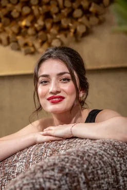 Clearance KARE Design Sofa 3-osobowa brązowa tkanina melanżowa 261 cm organiczne kształy - KARE