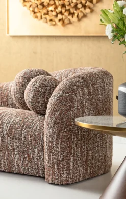 Clearance KARE Design Sofa 3-osobowa brązowa tkanina melanżowa 261 cm organiczne kształy - KARE