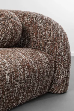 Clearance KARE Design Sofa 3-osobowa brązowa tkanina melanżowa 261 cm organiczne kształy - KARE