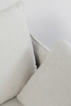 Discount KARE Design Sofa 3-osobowa do salonu kremowa z czarnymi stalowymi nogami 245 cm - KARE