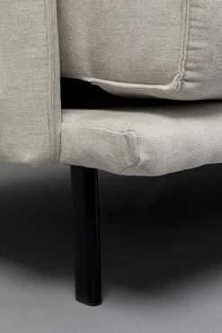 Discount KARE Design Sofa 3-osobowa do salonu kremowa z czarnymi stalowymi nogami 245 cm - KARE