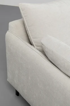 Discount KARE Design Sofa 3-osobowa do salonu kremowa z czarnymi stalowymi nogami 245 cm - KARE