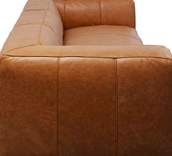 Fashion KARE Design Sofa 3-osobowa jasnobrązowa ekskluzywna skóra semianilinowa 220 cm - KARE