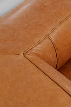 Fashion KARE Design Sofa 3-osobowa jasnobrązowa ekskluzywna skóra semianilinowa 220 cm - KARE