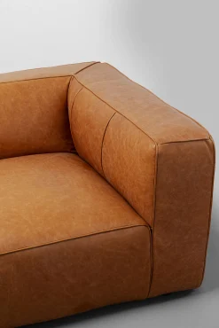 Fashion KARE Design Sofa 3-osobowa jasnobrązowa ekskluzywna skóra semianilinowa 220 cm - KARE