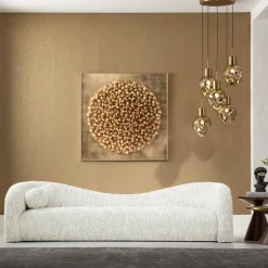 Sale KARE Design Sofa 3-osobowa kremowa zaokrąglony kształ 261 cm - KARE