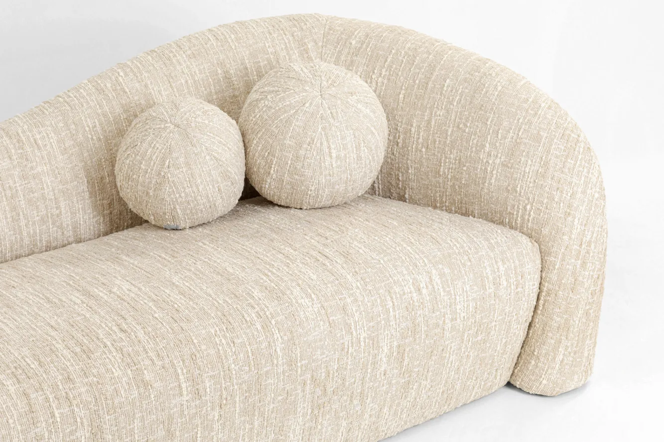 Sale KARE Design Sofa 3-osobowa kremowa zaokrąglony kształ 261 cm - KARE
