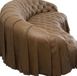 Outlet KARE Design Sofa 3-osobowa pikowana brązowa skóra semianilinowa 226 cm - KARE