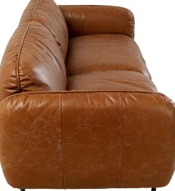 New KARE Design Sofa 3-osobowa skóra semianilinowa brązowa 226 cm - KARE