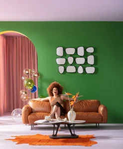 New KARE Design Sofa 3-osobowa skóra semianilinowa brązowa 226 cm - KARE