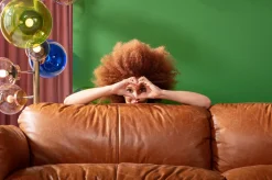 New KARE Design Sofa 3-osobowa skóra semianilinowa brązowa 226 cm - KARE