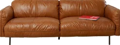 New KARE Design Sofa 3-osobowa skóra semianilinowa brązowa 226 cm - KARE