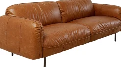 New KARE Design Sofa 3-osobowa skóra semianilinowa brązowa 226 cm - KARE
