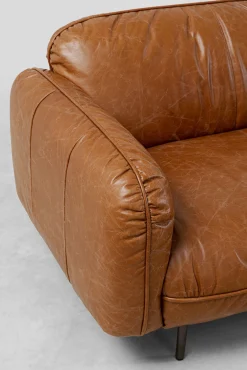 New KARE Design Sofa 3-osobowa skóra semianilinowa brązowa 226 cm - KARE