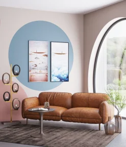 New KARE Design Sofa 3-osobowa skóra semianilinowa brązowa 226 cm - KARE