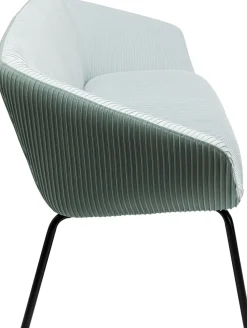 Outlet KARE Design Sofa 2-osobowa tapicerka niebieska nogi czarne stal 163 cm - KARE