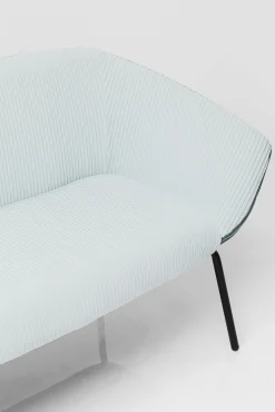 Outlet KARE Design Sofa 2-osobowa tapicerka niebieska nogi czarne stal 163 cm - KARE