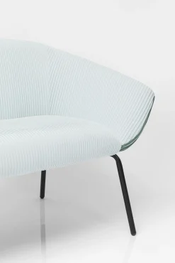 Outlet KARE Design Sofa 2-osobowa tapicerka niebieska nogi czarne stal 163 cm - KARE