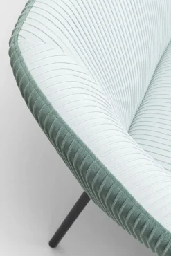 Outlet KARE Design Sofa 2-osobowa tapicerka niebieska nogi czarne stal 163 cm - KARE