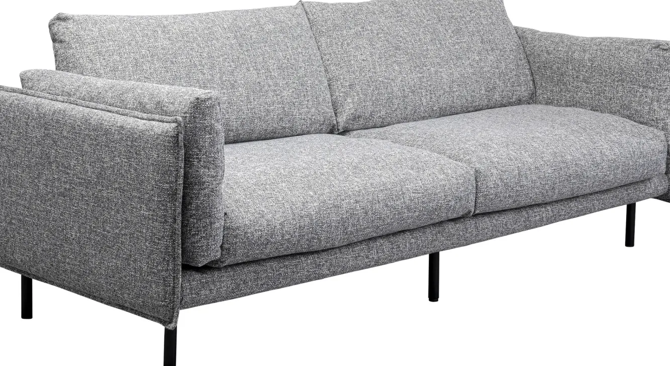 Fashion KARE Design Sofa 3-osobowa w kolorze szarym nogi stalowe czarne 230 cm - KARE
